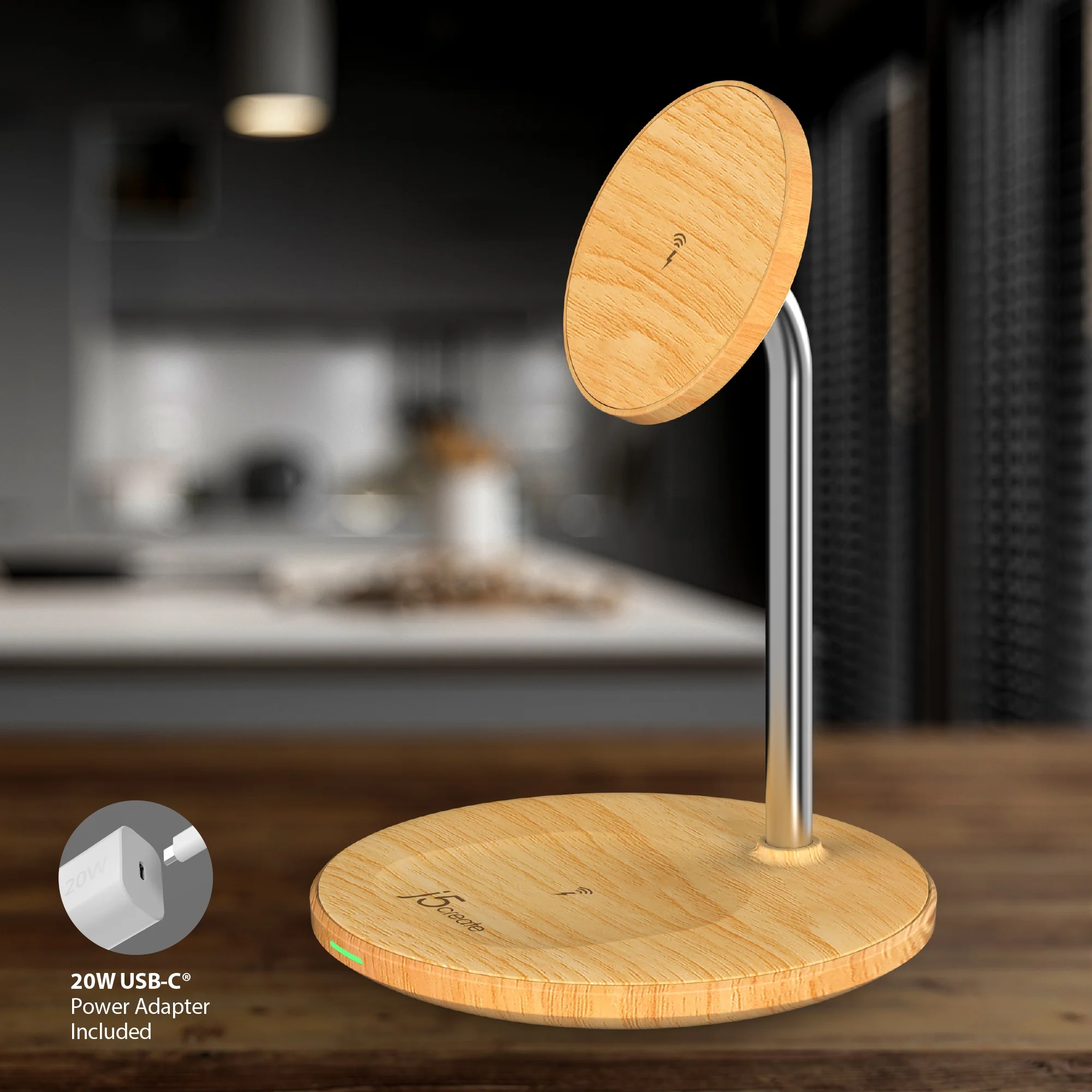 Wood Grain 2-in-1 Magnetic Wireless Charging Stand - Image 8