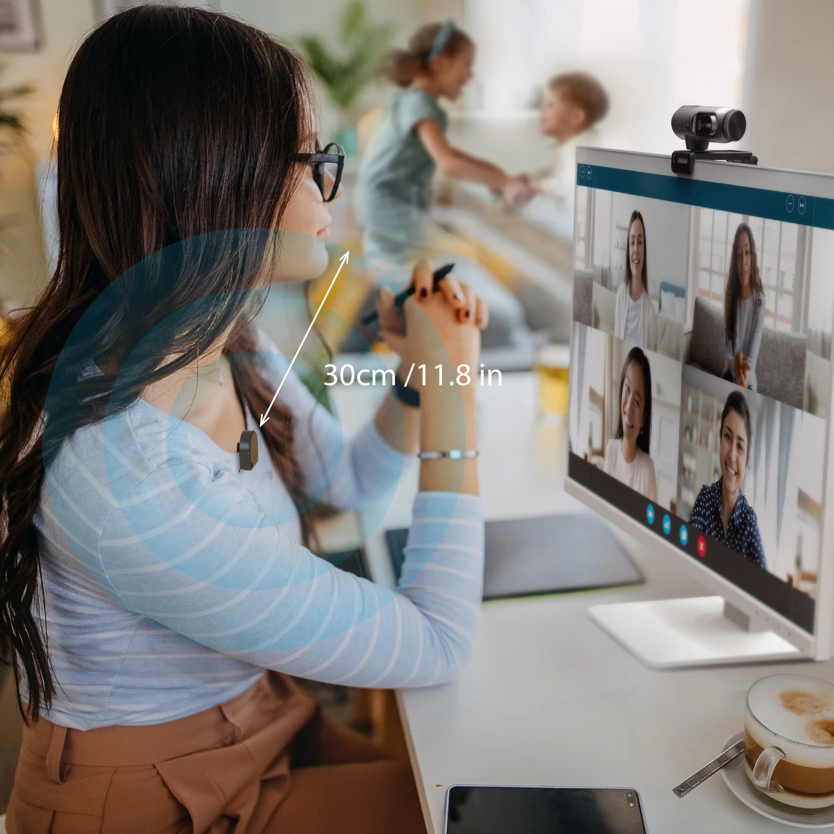 2K AI-Powered Webcam with Wireless Microphone and Auto-Focus - Image 13