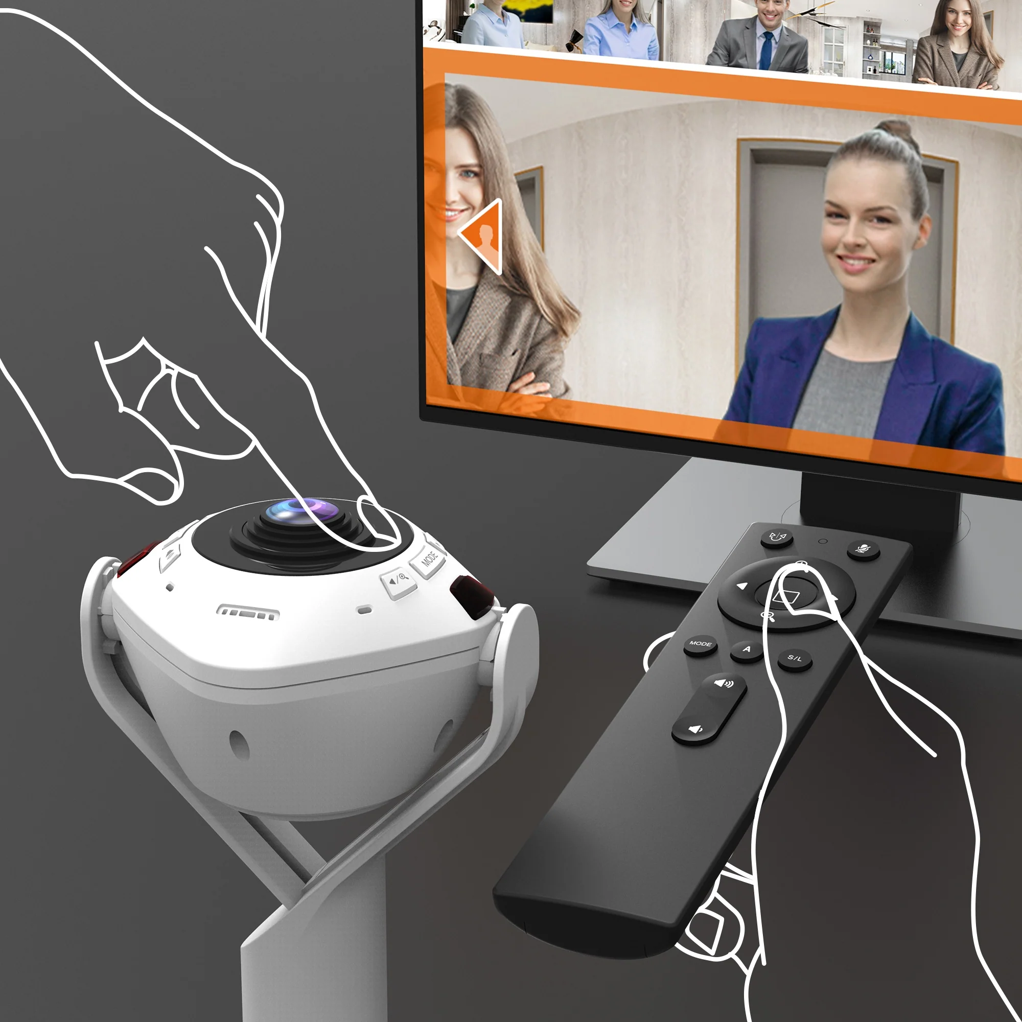360° AI-Powered Webcam with Speakerphone - Image 7